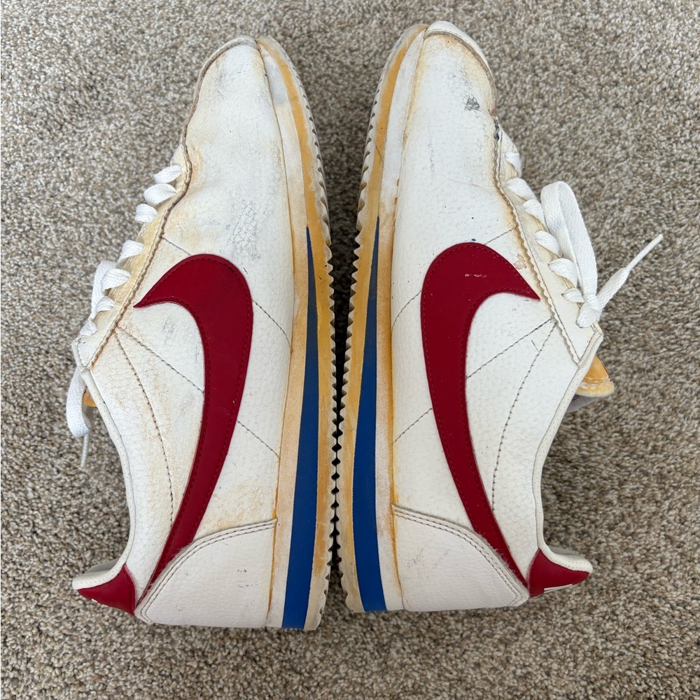 Nike - Distressed Unisex Cortez Varsity Red, White & Blue Sneakers - Size 8.5‎ - Picture 6 of 9